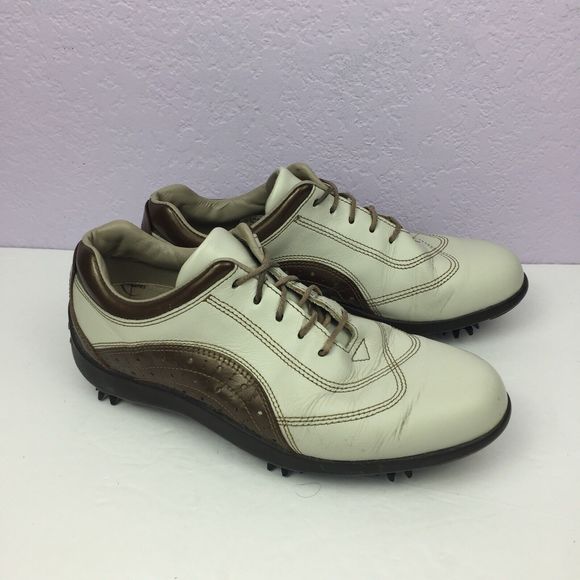 Footjoy LoPro Collection Beige Golf Soft Spike Shoes Women's Size US 7 M 97090 - Picture 1 of 7